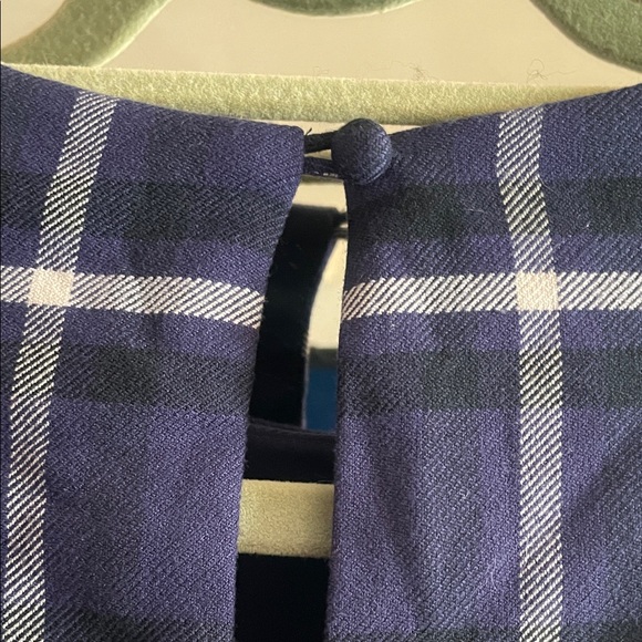 Banana Republic Plaid Navy Blue Dress - Picture 4 of 5